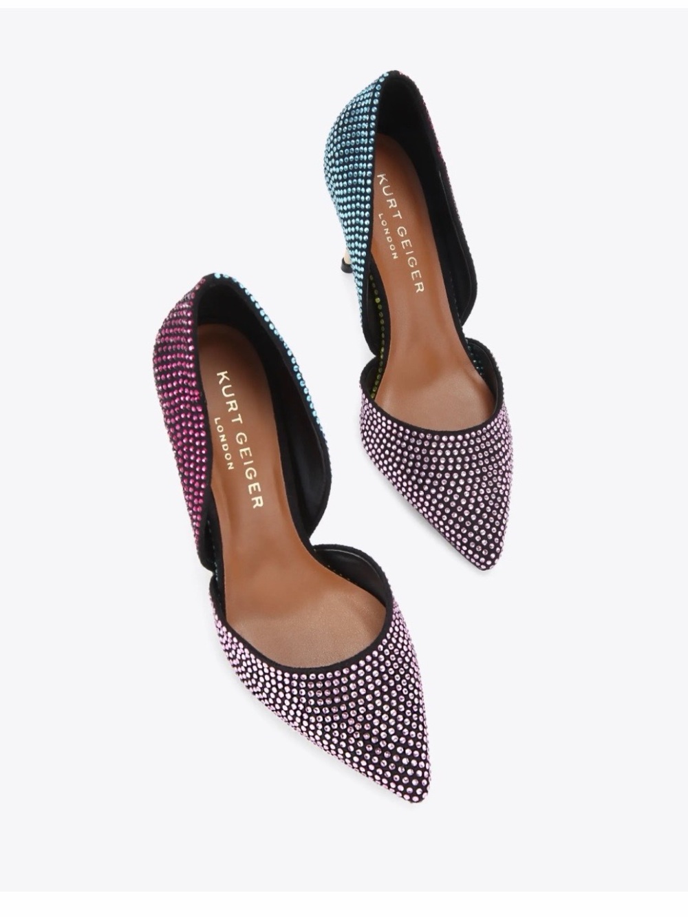 Kurt Geiger Multicolor Crystal D'Orsay Pumps - Pink, Blue, Purple